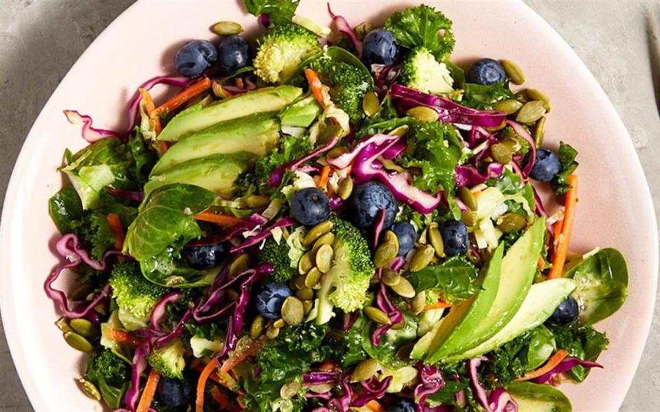 <p>Lucy Shaeffer</p><p>Chock-full of mouthwatering color and zingy flavor, this detox salad with lemon chia dressing is perfect for a cleanse.</p><p><strong>Get the recipe: <a href="https://parade.com/1008646/parade/detox-salad-recipe-joy-bauer/" rel="nofollow noopener" target="_blank" data-ylk="slk:Detox Salad;elm:context_link;itc:0;sec:content-canvas" class="link ">Detox Salad</a></strong></p>