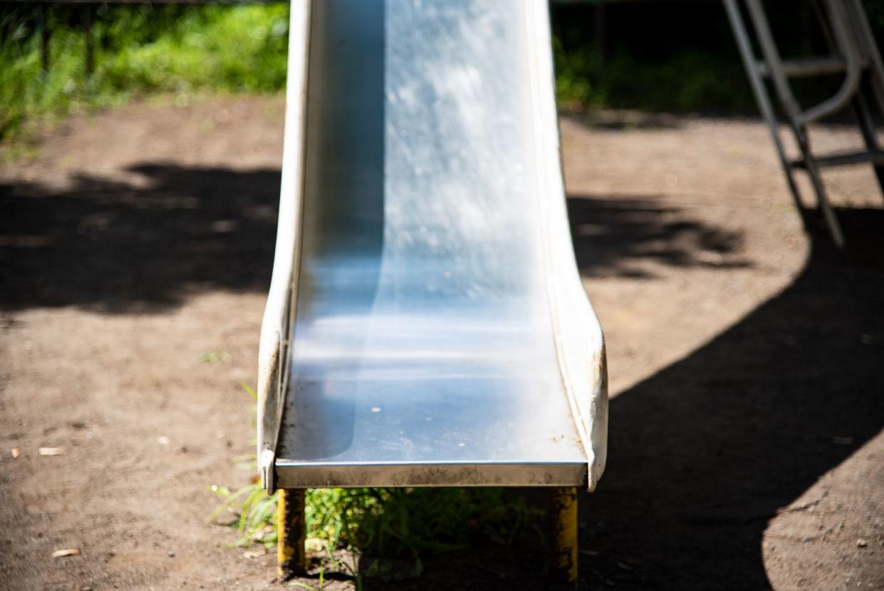 The slide is filled with fun play and memories.