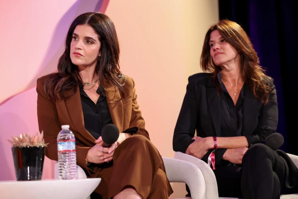 (L-R) Liza Katzer and Robbie Brenner at The Wrap's Power Women Summit, Maybourne Hotel, Beverly Hills, California on Dec 5, 2023.