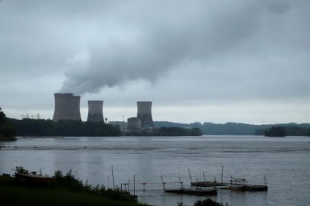 FILE PHOTO: The Three Mile Island Nuclear power plant is pictured from Royalton, Pennsylvania, U.S. May 30, 2017.   REUTERS/Carlo Allegri