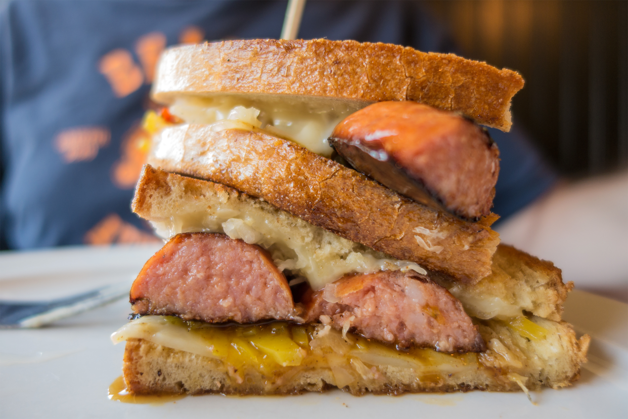 grilled cheese hot dog sandwich