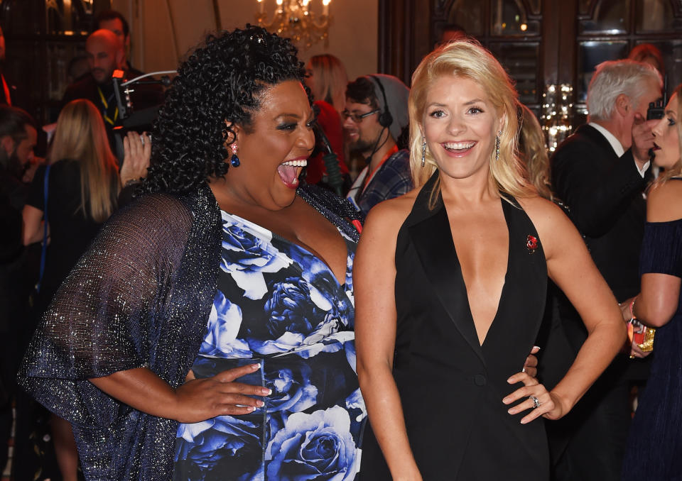  Alison Hammond (L) and Holly Willoughby attend the ITV Gala 2017.