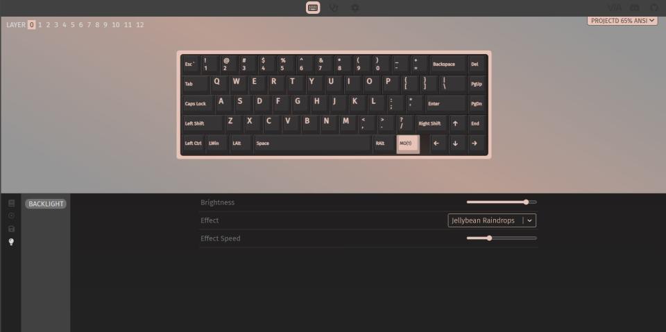 VIA keyboard software with Ducky ProjectD Tinker65