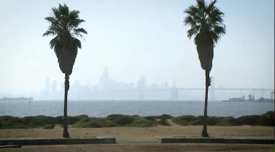 PHOTO: The skyline of San Francisco is seen from the Port of Oakland, on Sept. 19, 2023. (KGO)