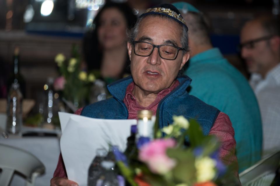 The Jewish community in El Paso sing along as they gather to celebrate Passover Seder on Saturday, April 8, 2023 in Sunland Park, New Mexico.