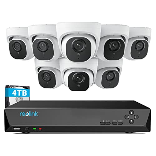 REOLINK 4K Security Camera System, RLK16-800D8, 8pcs H.265 4K PoE Security Cameras Wired with P…