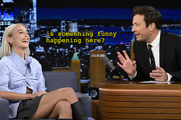 Jimmy Fallon is interviewing Emma Chamberlain on The Tonight Show