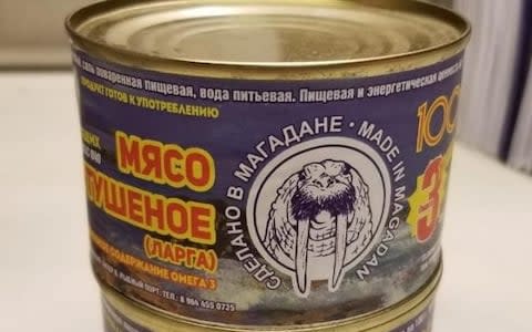 A can of spotted seal meat produced in Magadan - Credit: Vasily Borisov