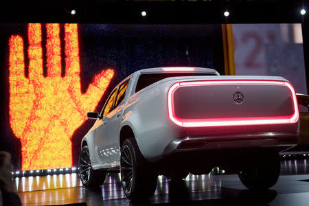 Mercedes-Benz unveil the new Mercedes-Benz Pickup at a press event held at the art gallery Artipelag in Stockholm, Sweden on October 25, 2016. Vilhelm Stokstad /TT News Agency/Handout via REUTERS