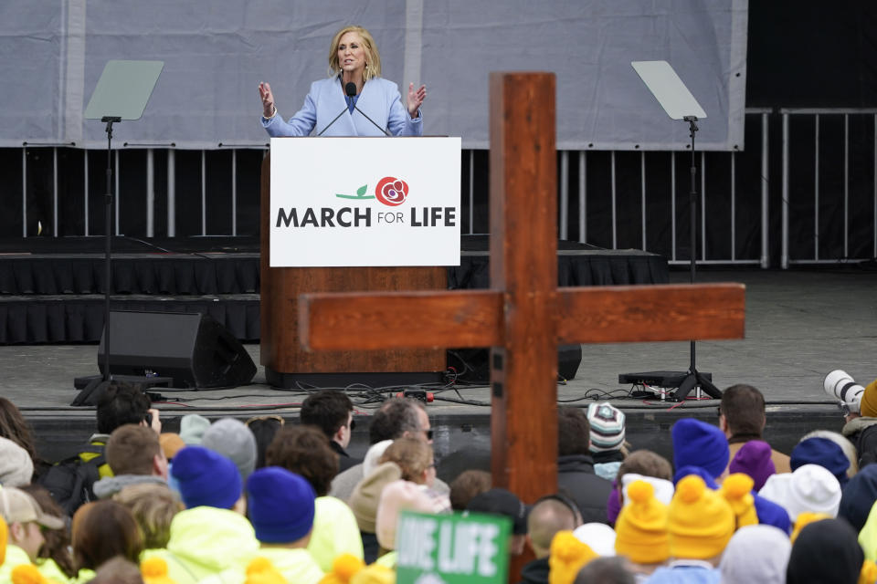 Mississippi Attorney General Lynn Fitch speaks during the March for Life rally, Friday, Jan. 20, 2023, in Washington. (AP Photo/Patrick Semansky)