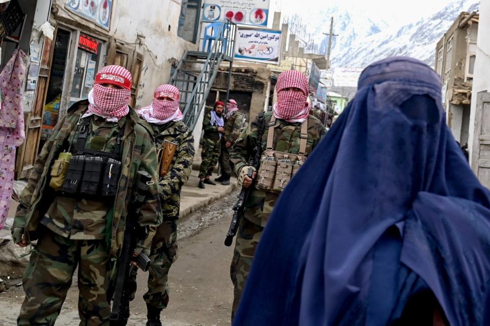 Taliban security personnel in the Baharak district of Badakhshan province (AFP)