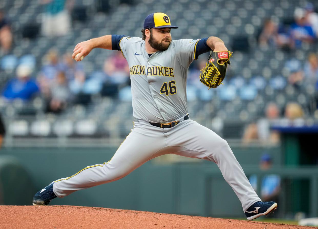 Brewers starter Bryse Wilson went six inning for the second consecutive time, giving up a single, three walks and a hit batter while striking out six Royals batters Monday night.