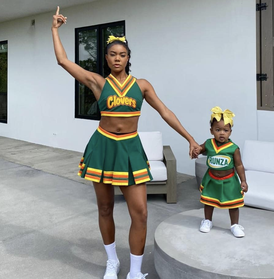 Gabrielle Union and her baby girl, Kaavia, played cheerleaders from "Bring It On." (Photo: Instagram)
