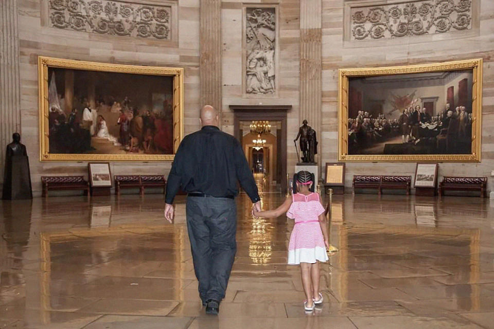 Dunn and his daughter years ago in the Capitol rotunda.