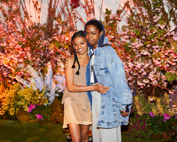 Marley and her mother Lauryn Hill at the opening of her art installation, A Primordial Place. Photo: Adam Kargenian/Courtesy of Selah Marley