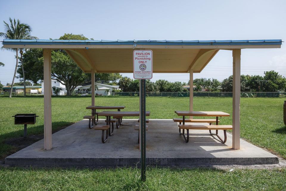 One of the the smaller pavilions at Gaines Park in West Palm Beach.