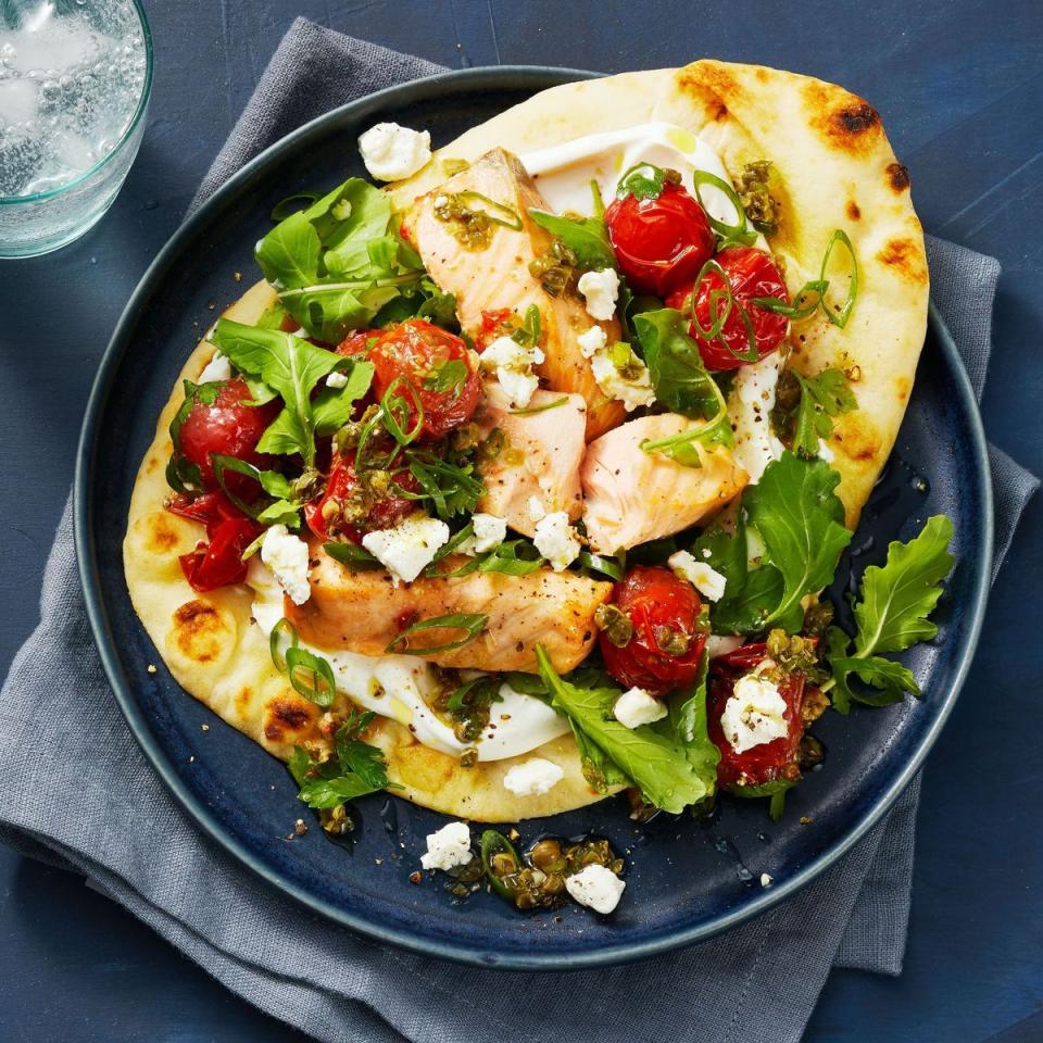 air fryer salmon flatbreads