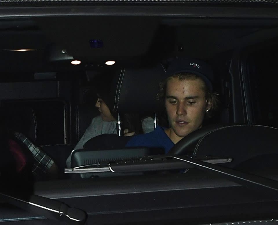 Selena was seen in the back seat of Justin's car as they try to keep their romance low-key. Source: Mega