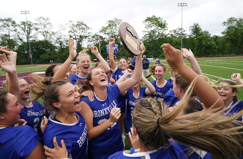 Bronxville defeats O'Neill 15-4 in the Class D state regional final girls lacrosse game at James I. O'Neill High School in Highland Falls on Saturday, June 3, 2023.