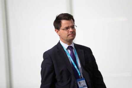 Britain's Northern Ireland Secretary James Brokenshire walks beween venues at the Conservative Party conference in Manchester, Britain October 3, 2017. REUTERS/Hannah McKay