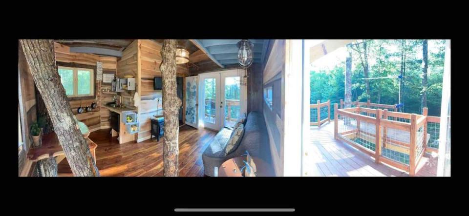 Inside look of the treehouse.