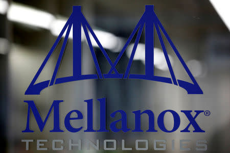 FILE PHOTO: A logo of Mellanox Technologies is seen at their building in Yokneam, Israel March 4, 2019. Picture taken March 4, 2019. REUTERS/Amir Cohen/File Photo