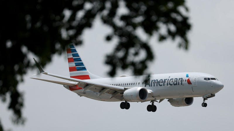 An American Airlines plane prepares to land at the Miami International Airport on July 20, 2023 in Miami, Florida. The company reported a record quarterly revenue of $14.1 billion, a 4.7% increase from the prior year.