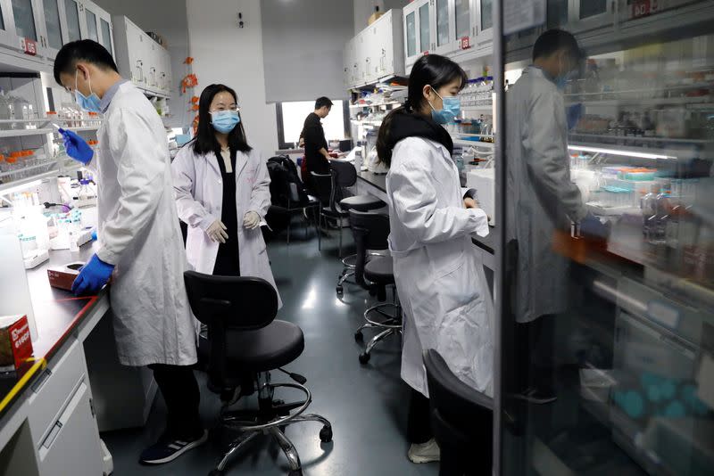 Researchers work at the Institute for Stem Cell and Regeneration of CAS in Beijing