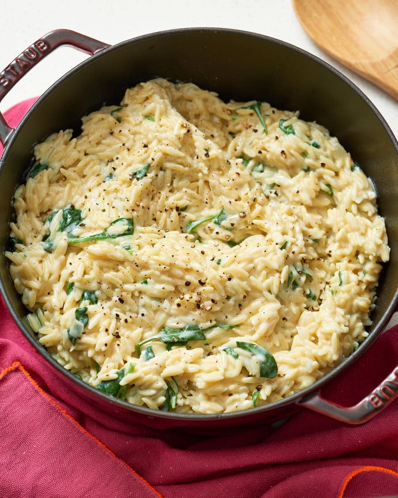 Creamy Spinach Parmesan Orzo