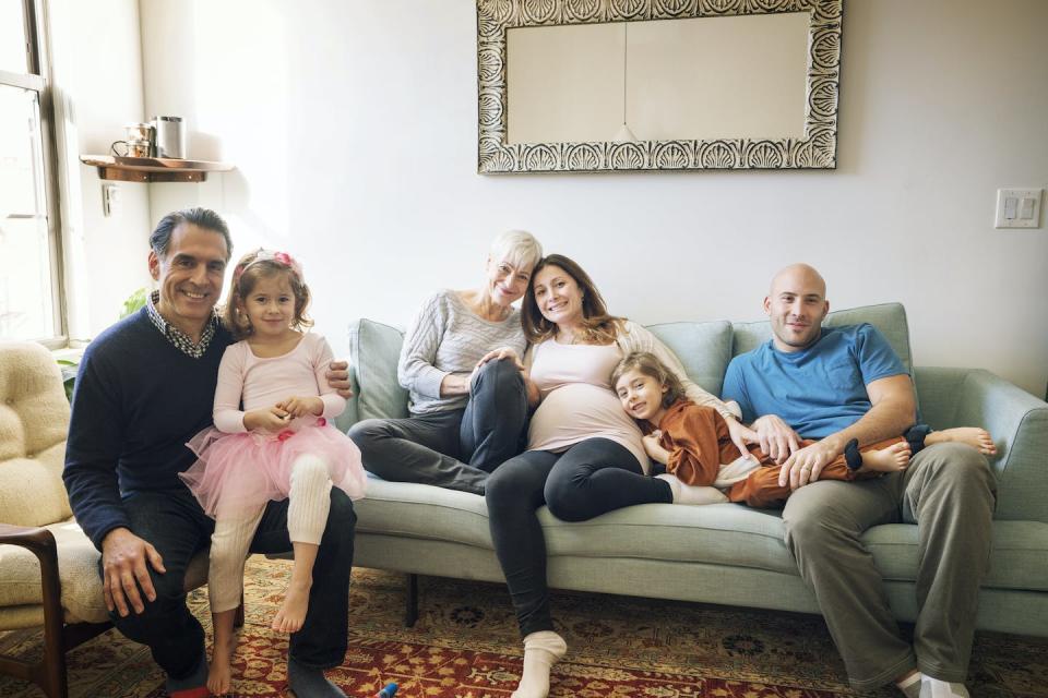 What mattered was whether a woman felt that she was supported during pregnancy, not an objective reality of how many people were on standby to help her. <a href="https://www.gettyimages.com/detail/photo/portrait-of-family-relaxing-at-home-royalty-free-image/961476054" rel="nofollow noopener" target="_blank" data-ylk="slk:Cavan Images/Cavan via Getty Images;elm:context_link;itc:0;sec:content-canvas" class="link ">Cavan Images/Cavan via Getty Images</a>