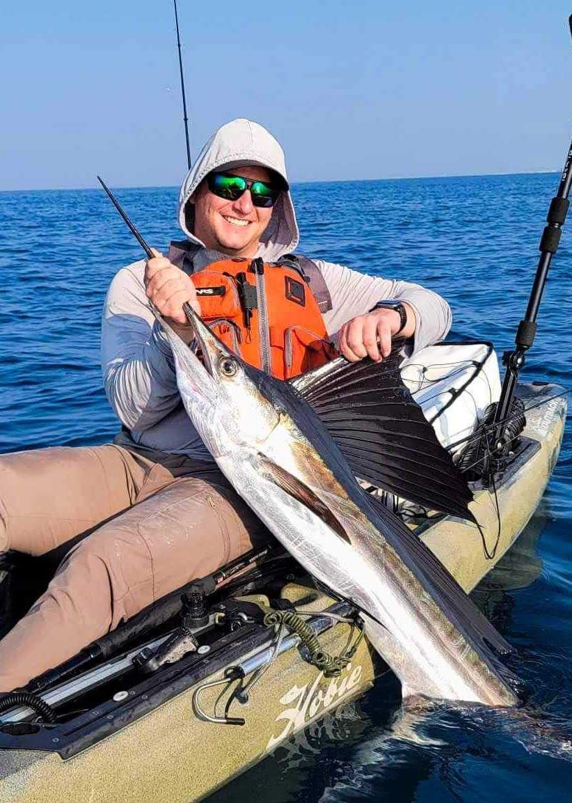 Matt Lanier and Trent Steege boated, or should I say “Kayaked” a nice sailfish outside of Panama City.