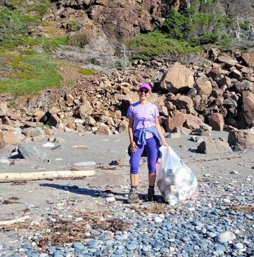 Nancy Pearson of St. George's has been collecting garbage on local beaches for nearly a decade. (abagawalk/Instagram - image credit)