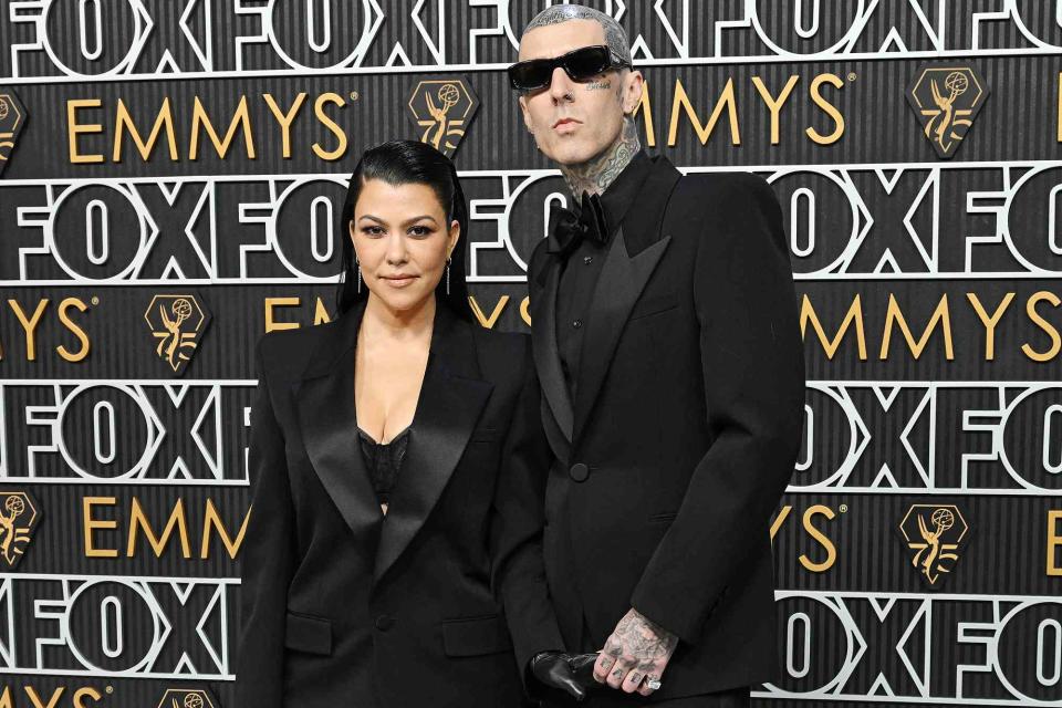 <p>Gilbert Flores/Variety via Getty </p> Kourtney Kardashian and Travis Barker