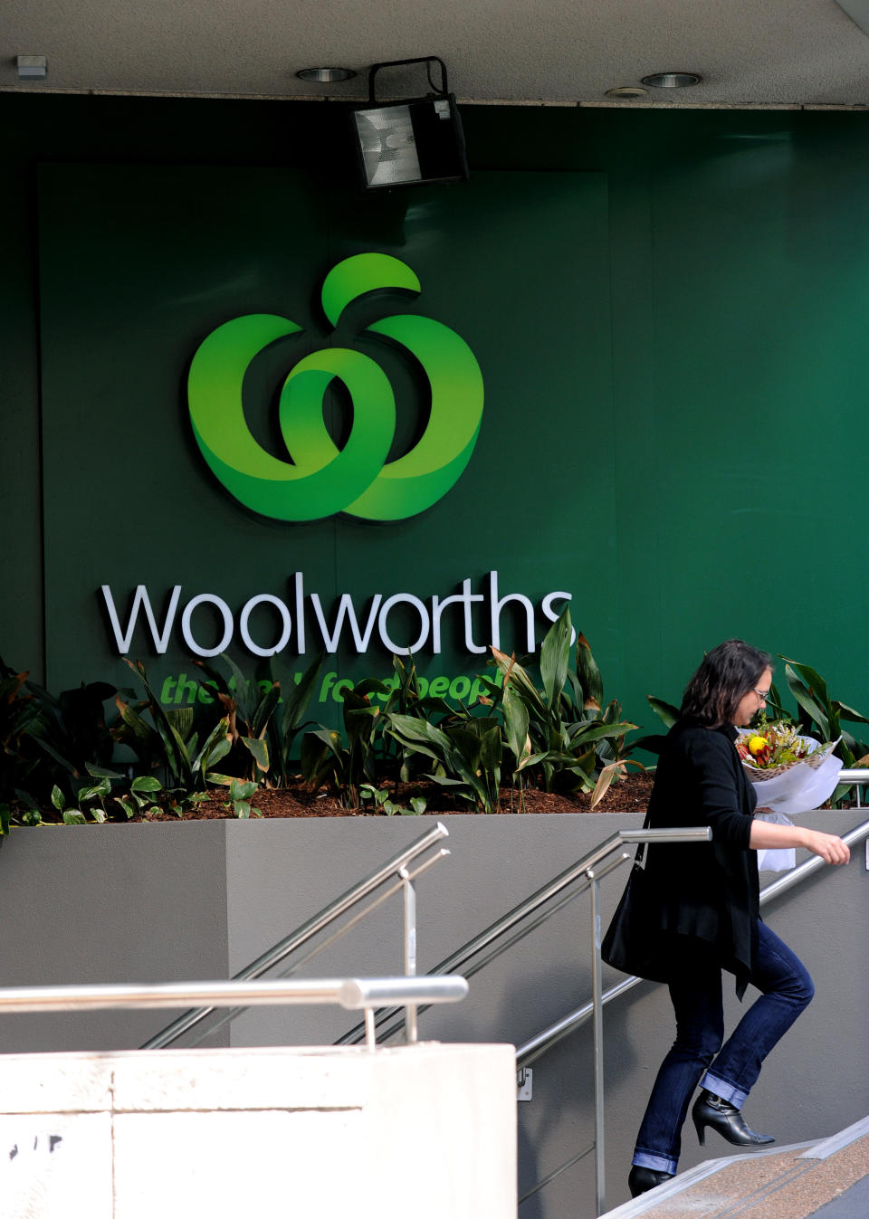 Woolworths signage outside a store in Sydney.