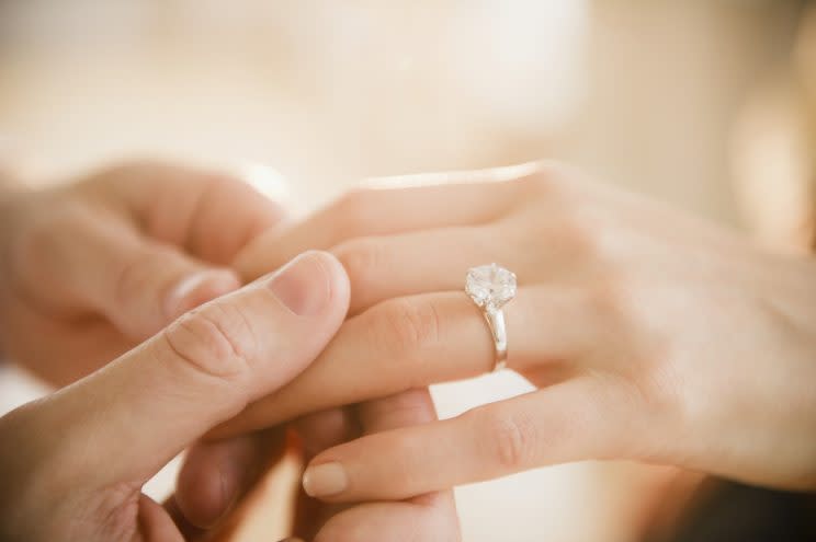 Should you take out an engagement ring prenup? [Photo: Getty]