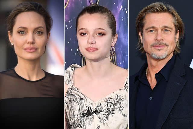 <p>getty (3)</p> Brad Pitt, Angelina Jolie, and Shiloh Jolie Pitt