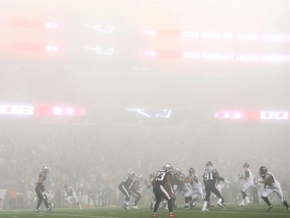 The Falcons and Patriots played in foggy conditions last month (Getty 2017)