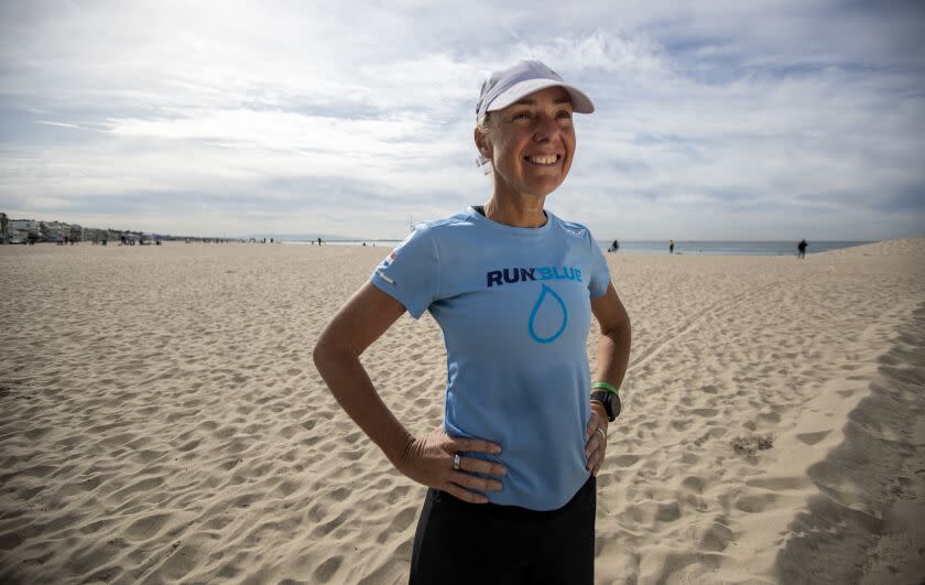 VENICE, CA - FEBRUARY 18: Activist Mina Guli stands for a portrait on Saturday, Feb. 18, 2023 in Venice, CA. (Brian van der Brug / Los Angeles Times)