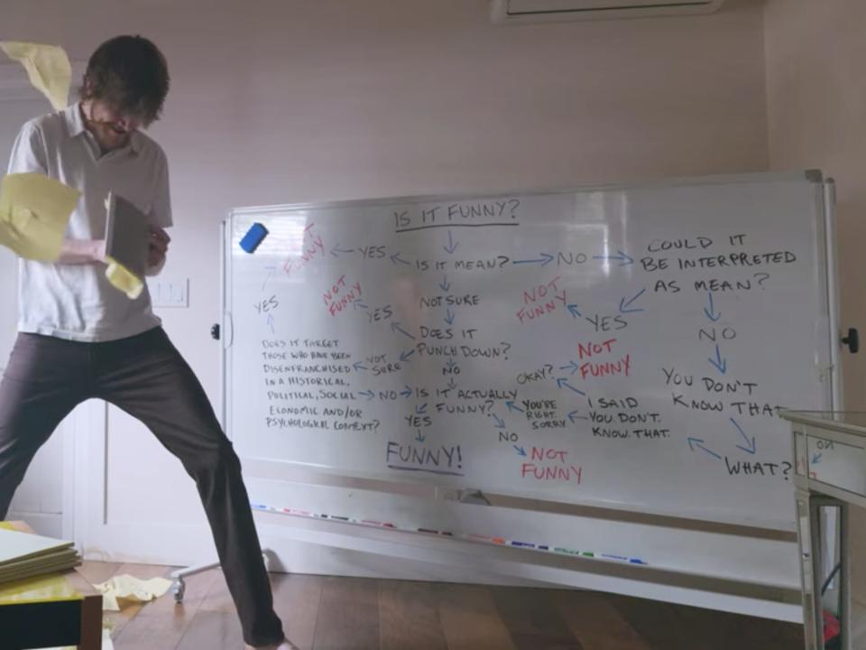 Bo Burnham Inside Is It Funny flowchart whiteboard Netflix