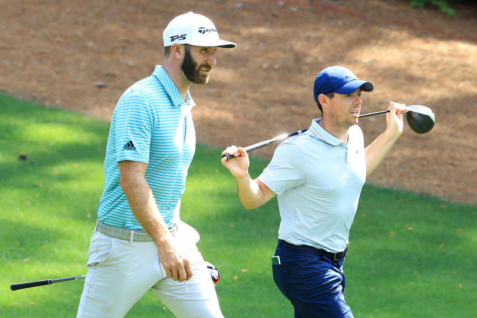 Rory McIlroy and Dustin Johnson form a formidable duo. (Andrew Redington/Getty Images)