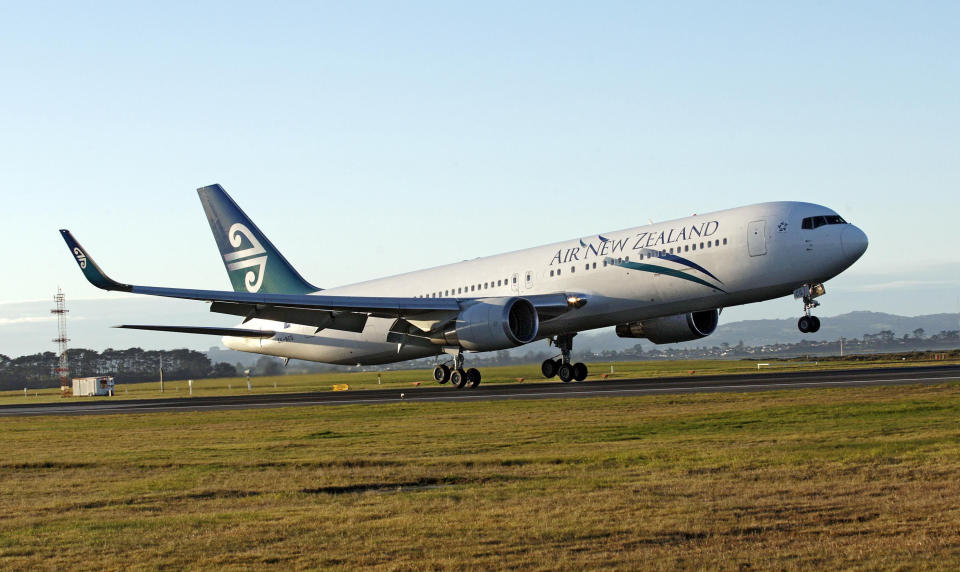 In this Sept. 24, 2009 photo released by Air New Zealand via New Zealand Herald, a Air New Zealand Boeing 767 takes off at Auckland international airport. The country’s flagship airline plans to open a new frontier by flying planes to Antarctica and land on an ice runway. But tourists wanting to travel to the frozen continent will need to keep their hopes in check. The chartered flights would be for scientists and their support crews, and the airline said Tuesday it has no plans to begin commercial trips. (AP Photo/Air New Zealand via New Zealand Herald) AUSTRALIA OUT, NEW ZEALAND OUT