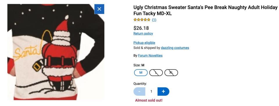 Walmart ugly Christmas sweater