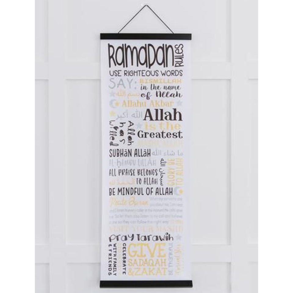 <p><a href="https://crescentstarcreations.com/collections/ramadan-eid/products/ramadan-rules-scroll" rel="nofollow noopener" target="_blank" data-ylk="slk:Shop Now;elm:context_link;itc:0;sec:content-canvas" class="link ">Shop Now</a></p><p>Ramadan Rules Scroll</p><p>crescentstarcreations.com</p><p>$38.00</p>