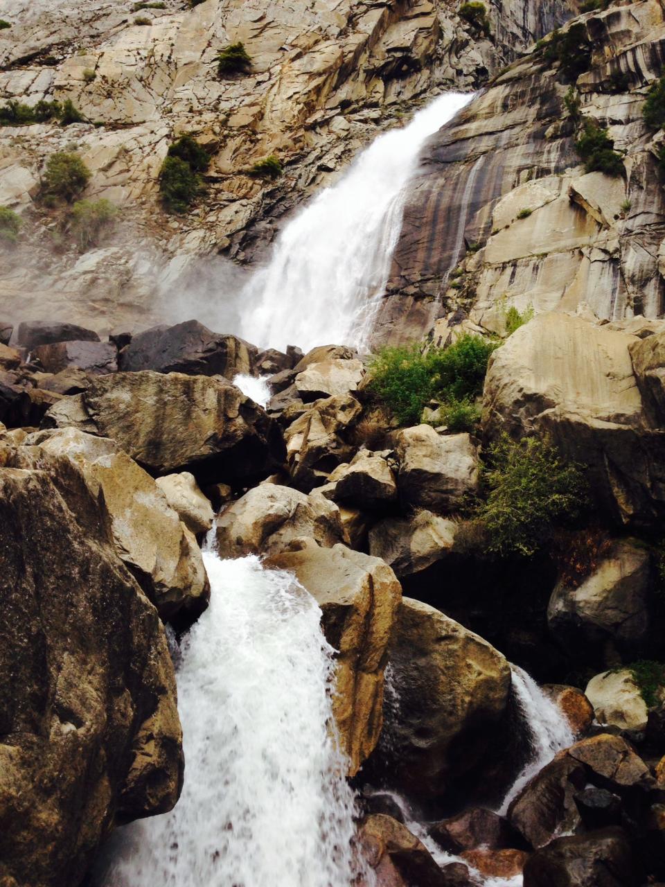 Wapama Falls thunders into Hetch Hetchy Reservoir in Yosemite National Park.