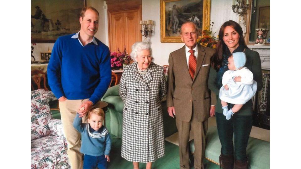 William and Kate with George, baby Charlotte, the late Queen and Prince Philip at Balmoral in 2015