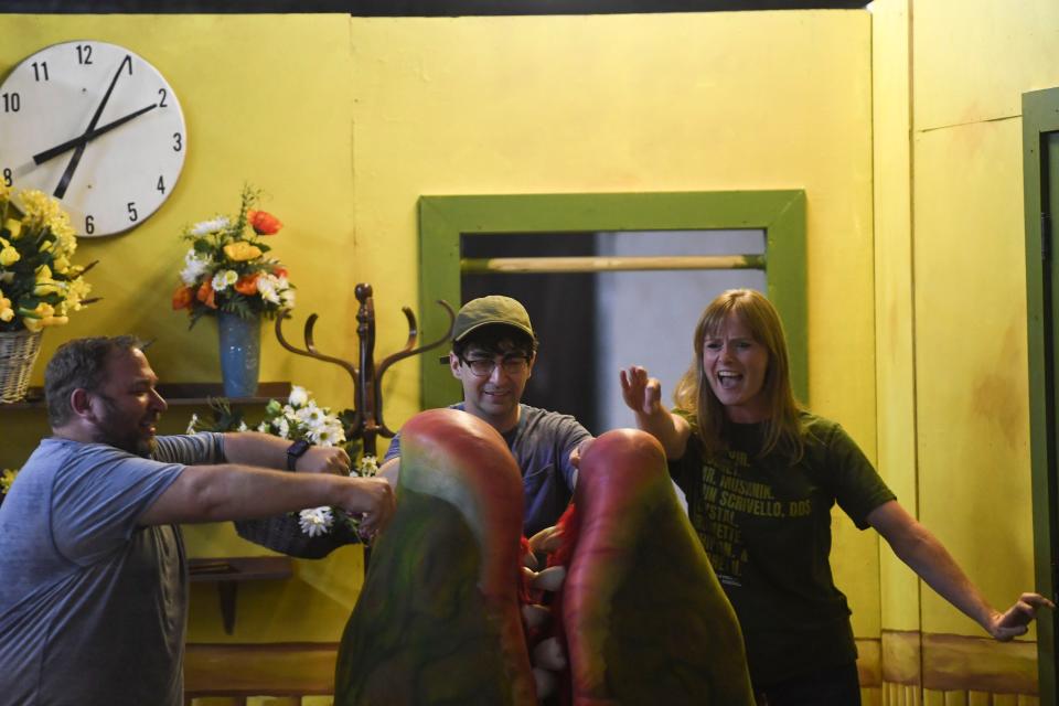 The Augusta Players hold a final run-through of “Little Shop of Horrors” in their rehearsal space off Ellis Street on Thursday, Sept. 28, 2023. “Little Shop of Horrors” will open on Oct. 6th at The Imperial Theater.