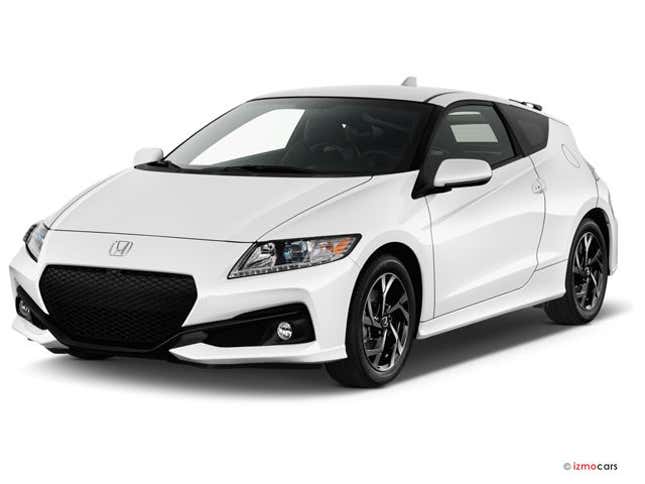 A white honda CR-Z parked on a white background