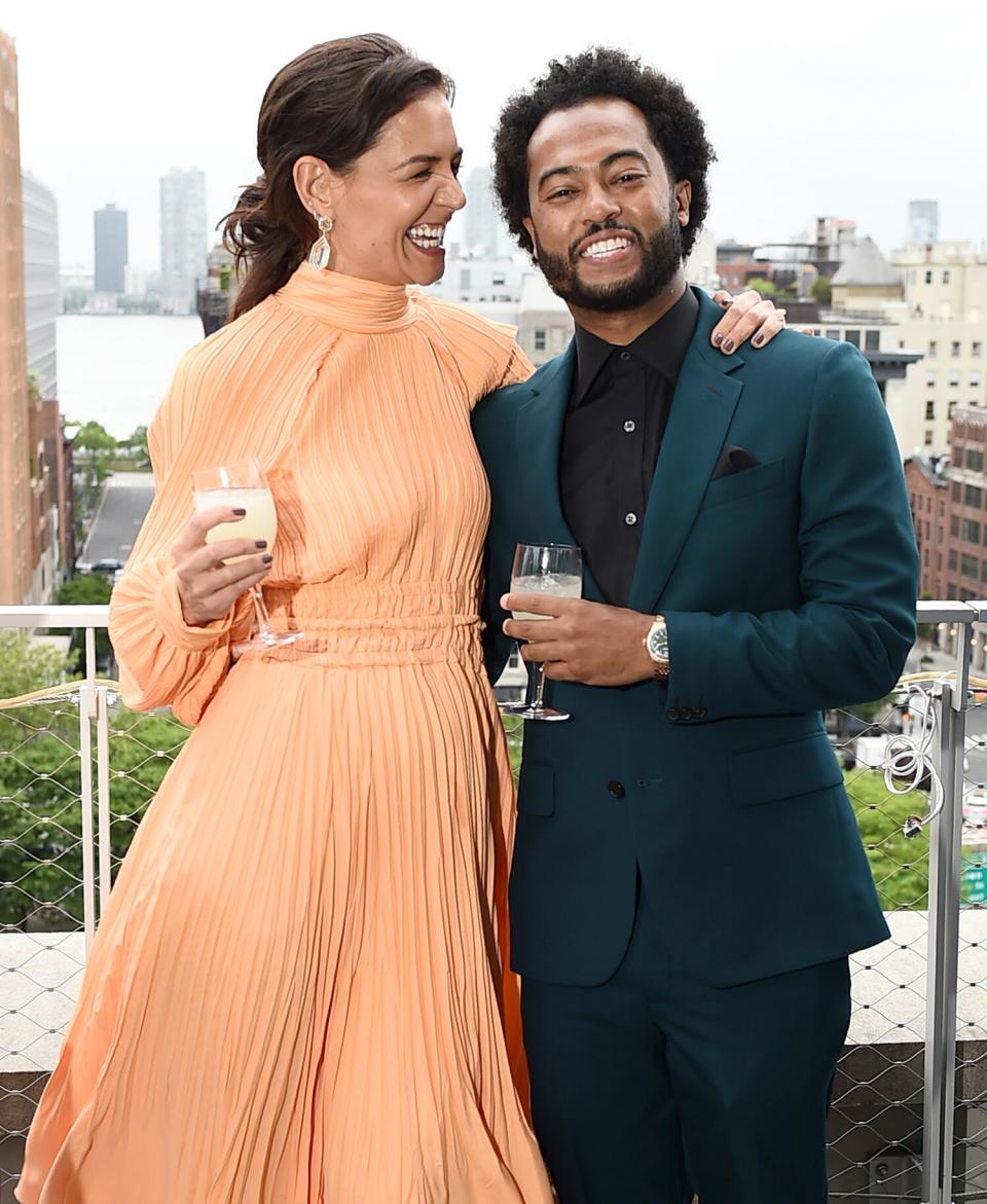 Katie Holmes and Bobby Wooten III attend The Silver Ball: The Moth's 25th Anniversary Gala honoring David Byrne