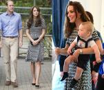 <p>Kate wore this black and white patterned Tory Burch frock in April 2014 and in October 2015. </p>