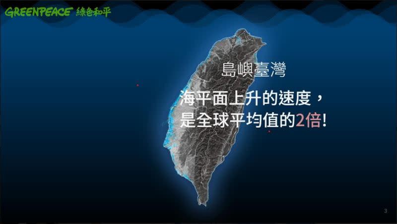 台灣若不積極減碳，將面臨淹水危機。（圖／綠色和平提供）